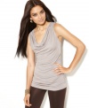 Delicate draping adds a feminine flourish to INC's essential tank! Great for layering but cute enough to wear alone.