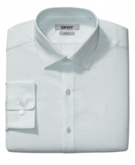 Refresh your work wardrobe with this mint micro-check shirt from DKNY.
