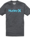 Turn on the brights in your casual wardrobe. This Hurley tee has a notice-me graphic logo.