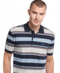 The classic polo from Hugo Boss comes with a tonal logo at the chest for a signature look.