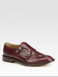Double-buckle monk strap in bordeaux leather.LeatherLeather soleMade in Italy