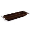 Handmade using plantation-harvested wood, Atticus's rich Bamboo collection makes an elegant entertaining statement. A deep rosewood finish and bamboo-inspired aluminum handles make this stylish tray the ultimate marriage of form and function.
