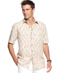 Take style and comfort to the next level with this silk-blend shirt from Tasso Elba.