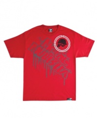 With smart, streetwise style, this T shirt from Metal Mulisha lets you get graphic for your weekend.
