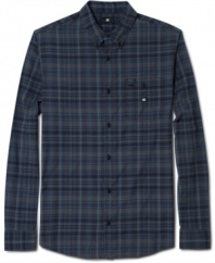 Preppy isn't in your vocabulary. This plaid shirt from DC Shoes is hip go-to when you need a downtown edge.