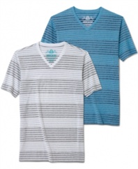 You know cool style. You've earned those stripes. This v-neck t-shirt from American Rag raises your casual game.