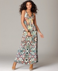 You'll fall in love with One World's butterfly-printed maxi dress. Pair with statement sandals to complete the look.