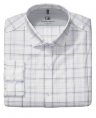 With a big plaid pattern, this dress shirt from Geoffrey Beene adds a classic touch to your work week.
