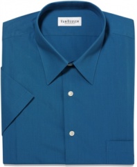 Bring a little life to a charcoal gray world with this colored dress shirt from Van Heusen.