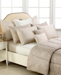 Serenity under the trees. This Night Blossom comforter set from Barbara Barry brings the tranquility of nature in to your bedroom with a landscape of budding branches. 250-thread count combed cotton/printed sateen elements provide an irresistibly soft effect.