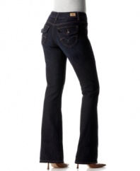 In a dark-rinse wash, BandolinoBlu's classic Arianna bootcut jeans fit all of your casual days.
