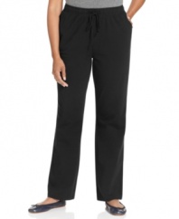 Relax in Karen Scott's lounge pants. Low in price and high in comfort, these breezy basics never go out of style!