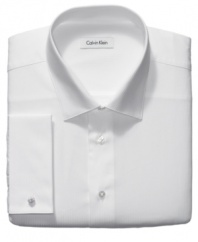 Subtle texture and a classic construction make this understated Calvin Klein dress shirt a must-have addition to any guy's workweek wardrobe.