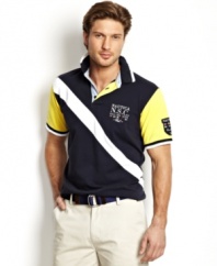 Whether at the yacht club or the beach club, this polo from Nautica has plenty of sailing-inspired style.