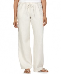 Linen pants are the definition of relaxed elegance! Style&co.'s feature delicate rhinestone details for a hint of shine.