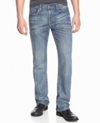 These jeans from Kenneth Cole Reaction bring out the lighter side of denim with a medium wash and classic boot-cut.