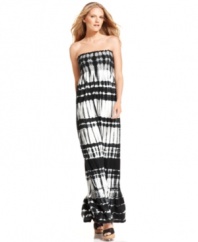Graphic striped tie dye adds a modern boho appeal to this MICHAEL Michael Kors maxi dress -- perfect for simple spring style!