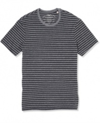 Sweet stripes. Get your casual look on the straight and narrow with this striped tee from Guess.