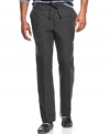 The feel casual but vertical striping elevates these lightweight pants from Perry Ellis.