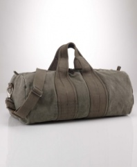 A heavy-duty, barrel-style canvas duffle is the perfect go-anywhere bag with its ability to stand up to the elements and maintain vintage style.