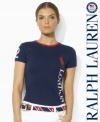 Accented with bold graphics to celebrate the 2012 Olympic Games, a short-sleeved Ralph Lauren crewneck tee is rendered in soft cotton jersey for lightweight comfort and style.
