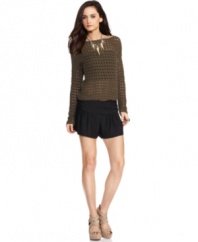 Ruching details make these BCBGeneration shorts a flirty pick for a night out -- a hot alternative to a skirt!