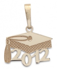 Lift your cap and salute your success! This polished charm pendant features a 2012 graduation cap, perfect for the accomplished student in your life. Crafted in 14k gold. Chain not included. Approximate drop: 3/4 inch.