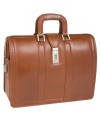 Case in point. This leather briefcase from McKlein carries itself with a refined, business savvy style, boasting three convenient compartments, including a padded middle section to keep your laptop safe and sound. A three-digit combination lock ensures the utmost security wherever you go. One-year warranty.