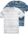Savor the simple style of these split-neck t-shirts from Retrofit. Casual cool comes easy.