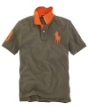 Cotton mesh polo crafted in a classic fit and detailed with an embroidered Big Pony and a twill 3.