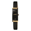 Gucci Women's YA127506 G-Frame Rectangle Black Satin Strap 18k Case Watch