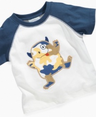 Emphasize his silly side with this adorable graphic t-shirt from First Impressions.