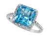 Blue Topaz Ring by Effy Collection® in 14 kt White Gold Size 5 LIFETIME WARRANTY