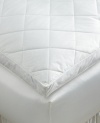 The next best thing to sleeping on the clouds. This featherbed contours to your body, cushioning pressure points that need ultra-plush support. Featuring a 100% cotton, quilted layer on top for superior comfort and gusset for extra loft. Featuring Pacific Coast® Hyperclean® feathers that keeps allergies away. The baffle channel design prevents shifting throughout the night and specially woven Barrier Weave(tm) fabric prevents down from sneaking out.