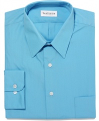 Invigorate your wardrobe. This Van Heusen dress shirt is a fresh color for a quick update.