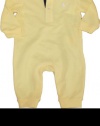Ralph Lauren Layette Boy's Solid Polo Coverall (9 Month, Wicket Yellow)