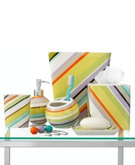Look good, feel good! Featuring modern hues, fun shapes and bold stripes, the Cabana Stripe soap dish renews your space with style.