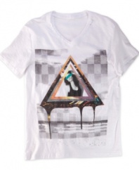 Three's company. This triangle graphic t-shirt from Bar III is an instant classic.