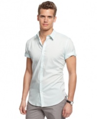 Roll up your sleeves and get to work on great style for the season with this shirt from Calvin Klein.