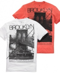 Pay homage to the bridge that started them all with this graphic t-shirt from Marc Ecko Cut & Sew.