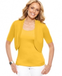 Top off your look with this easy bolero from Charter Club. Make it a twinset with the matching cami!