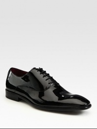 A modern classic, rendered in sleek, patent leather, is a style essential for every man's dress wardrobe.Patent leather upperLeather liningPadded insoleLeather soleImported
