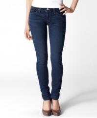 In a classic Denim Belief dark wash, these Levi's 524 skinny jeans are perfect for everyday style!