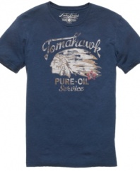 Chop up your casual style with this Tomahawk t-shirt from Lucky Brand.