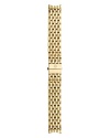 Change your watch with your outfit. Michele's link bracelet slips on the wrist to give day-to-day looks a golden touch.