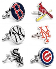 Step up to the plate with these MLB team logo cufflinks from Cufflinks Inc.  They'll have you swinging for the style fences.