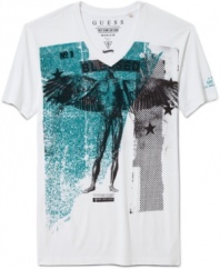 Give your look an edge with the contemporary style of this Sacred Heart t-shirt from Guess.