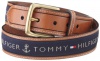 Tommy Men's Ribbon Inlay Belt,Navy,32