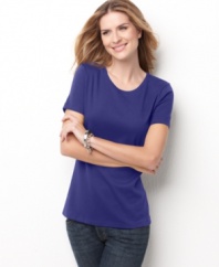 This short-sleeved cotton tee is such a great basic at such a great price, you'll want one in every color!