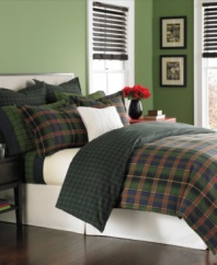 Perfectly preppy in plaid. Martha Stewart Collection brings a look of classic refinement to your bedroom with this Haymarket Plaid Flannel duvet cover. Features a traditional red, green and blue palette with ultra-soft cotton flannel texture.